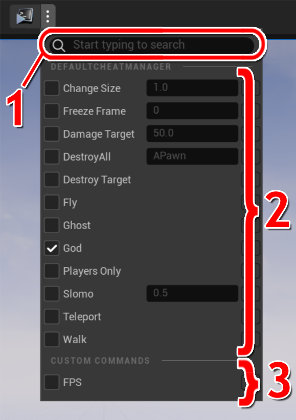Configuration contect menu