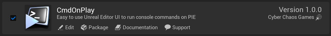 CmdOnPlay plugin list entry